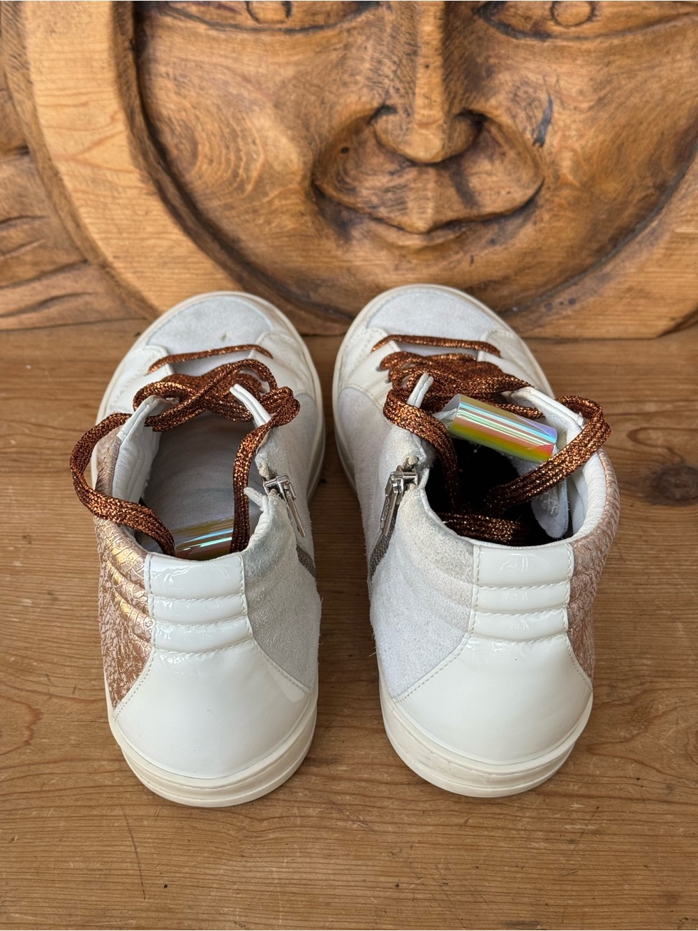P448 Skate Shimmer High-Top Sneakers with Copper Laces, 8 - Picture 5 of 9